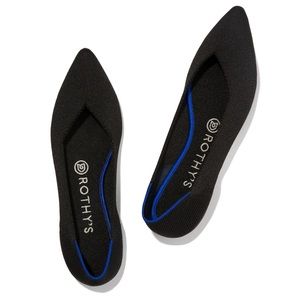 Black blue halo rothy pointed flats